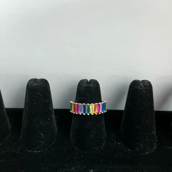 Multi Color Stone Ring - Picture 1 of 6